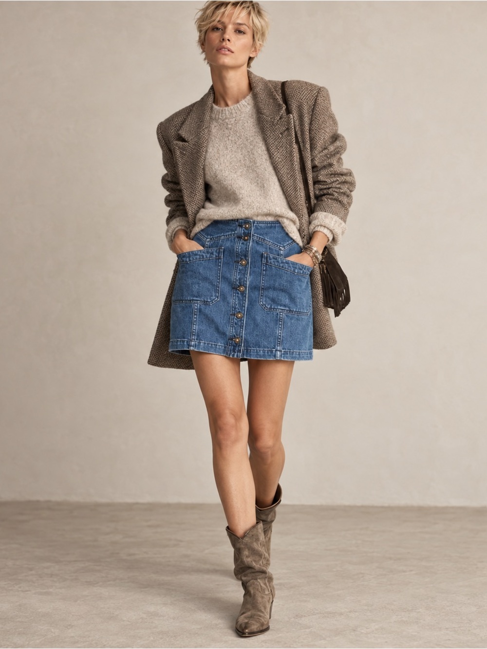 Free People Denim Skirt Size 6